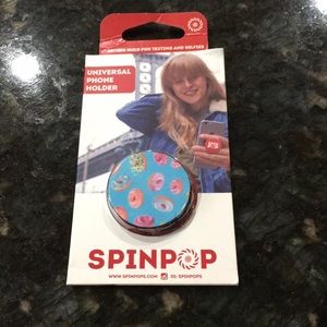 Spin pop universal phone holder